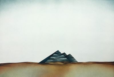 Landschaft mit Pyramiden-Zeichen, 1975