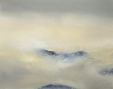 Gelbe Berglandschaft im Nebel, 1997